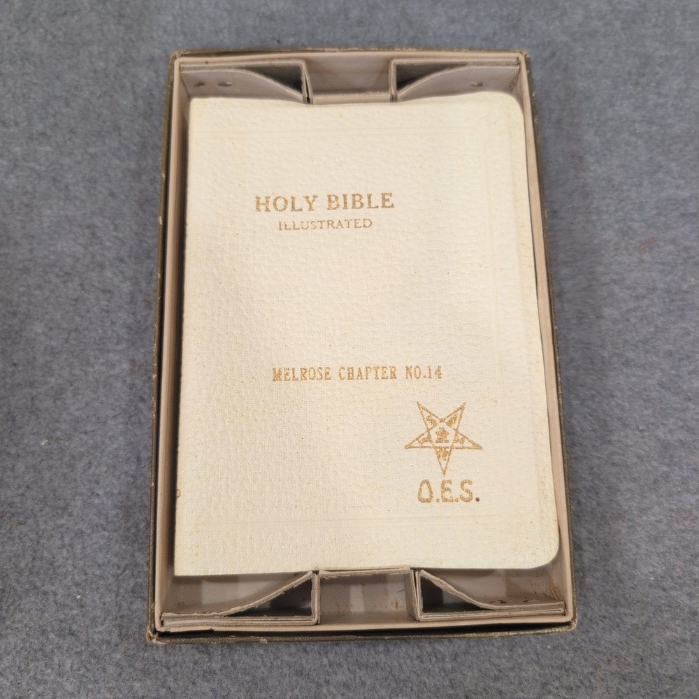 Vintage OES Order of the Eastern Star Holy Bible KJV 1958 Melrose Chapter No. 14